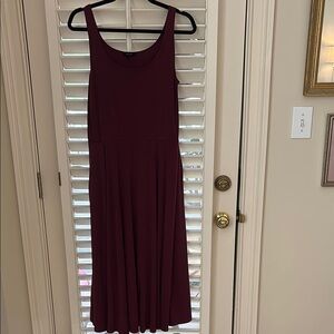 Burgundy scoop neck dress